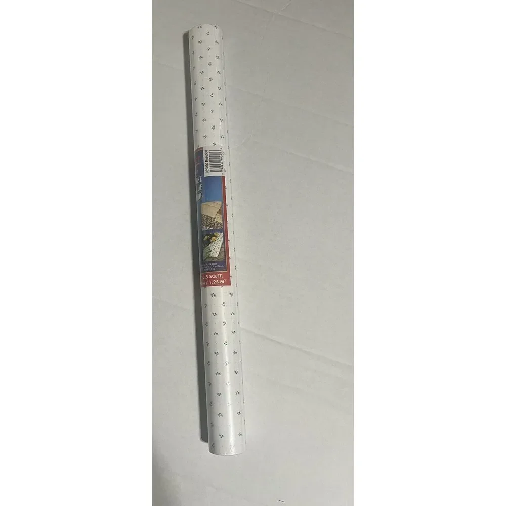 Contact Brand Self-Adhesive Vinyl Shelf Liner 2002 White Rosebud 9E9300‎ 9'x18